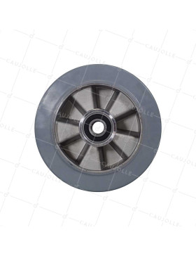 ROUE NON TACHANTE A ABSORPTION DE CHOC DIAMÈTRE 200 MM CHARGE 450KG AXE 20 MM BILLES - S2014 200 CAOU GRIS B20