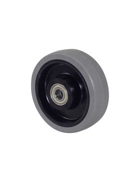 ROUE NON TACHANTE CAOUTCHOUC SOUPLE GRIS DIAMÈTRE 125MM CHARGE 250KG AXE 15 MM A BILLES - S2015 125 GRIS RB