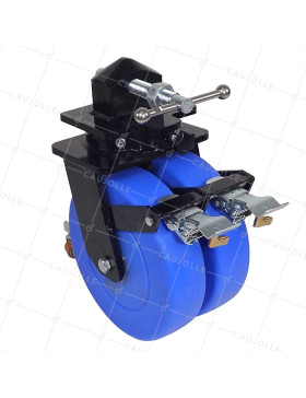 DOUBLE NYLON CONTAINER CASTOR 305 MM DIAMETER LOAD 7000KG • Caujolle