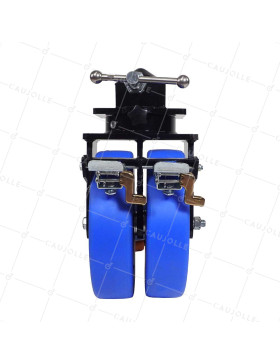 ROULETTE DE CONTAINER NYLON BLEU DOUBLE 305 MM CHARGE 7000KG