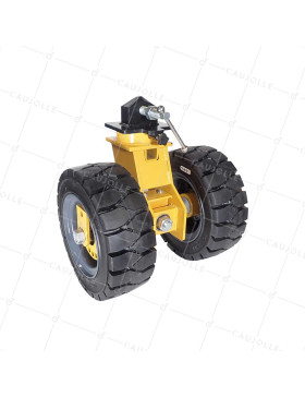Castor OF DOUBLE RUBBER CONTAINER Wheel DIAMETER 413 MM 2000 KG • Caujolle