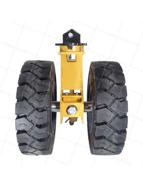 ROULETTE DE CONTAINER CAOUTCHOUC DOUBLE ROUE DIAMETRE 541 MM CHARGE 2500 KG