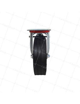Castor SWIVEL WITH Wheel WIDE HARD RUBBER WHEEL DIAMETER 260 MM WITH BRAKE LOAD 300 KG - S20-1 AF 2650P