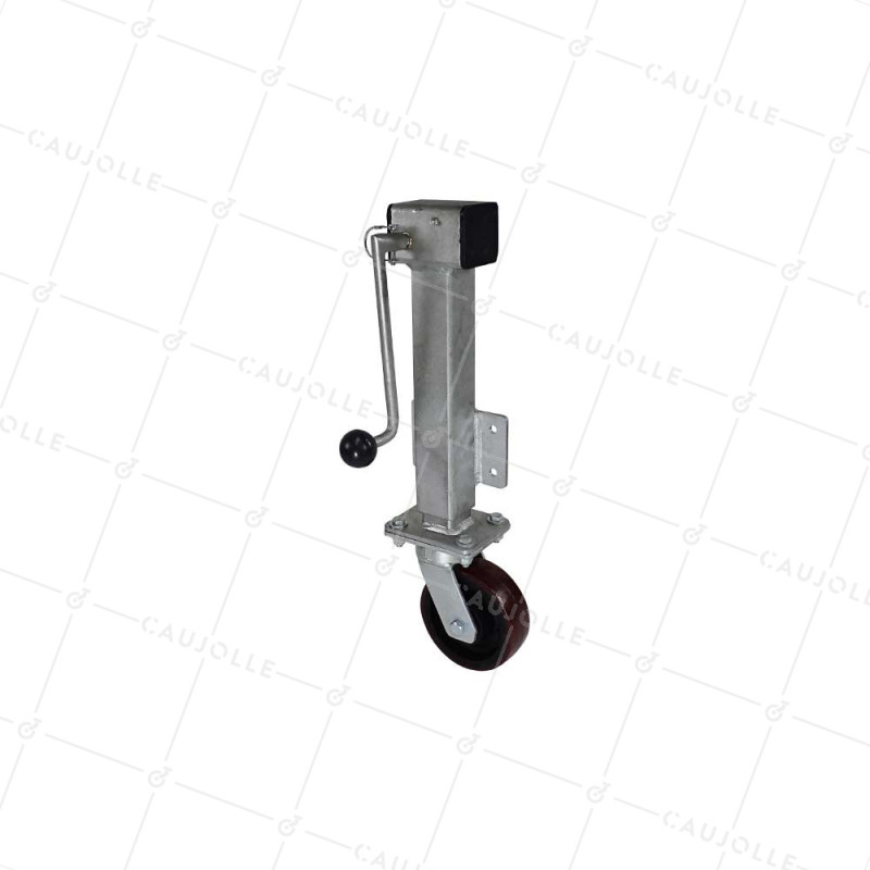 ROULETTE ESCAMOTABLE AVEC MANIVELLE A DEBATTEMENT DE 20 CM DIAMETRE 150 MM CHARGE 750 KG