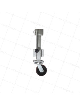 ROULETTE ESCAMOTABLE AVEC MANIVELLE A DEBATTEMENT DE 20 CM DIAMETRE 150 MM CHARGE 750 KG