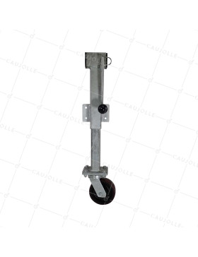 ROULETTE ESCAMOTABLE AVEC MANIVELLE A DEBATTEMENT DE 20 CM DIAMETRE 150 MM CHARGE 750 KG