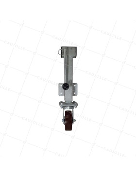 ROULETTE ESCAMOTABLE AVEC MANIVELLE A DEBATTEMENT DE 20 CM DIAMETRE 150 MM CHARGE 750 KG