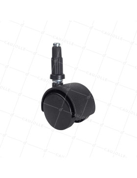 CLIP-ON CHAIR CASTER WHEEL, 40 MM DIAMETER, 7 MM SMOOTH STEM, 35 KG LOAD CAPACITY - S49TL 40/7 • Caujolle