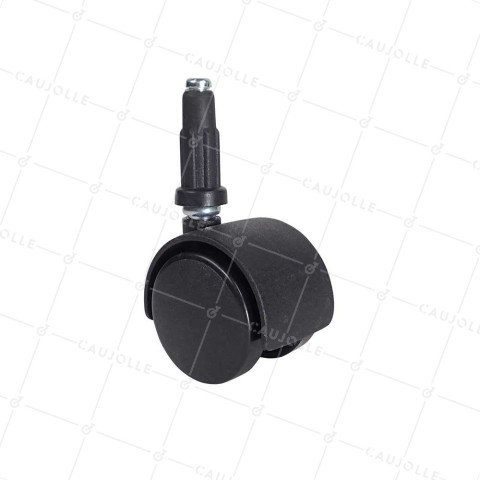 CLIP-ON CHAIR CASTER WHEEL, 40 MM DIAMETER, 7 MM SMOOTH STEM, 35 KG LOAD CAPACITY - S49TL 40/7 • Caujolle