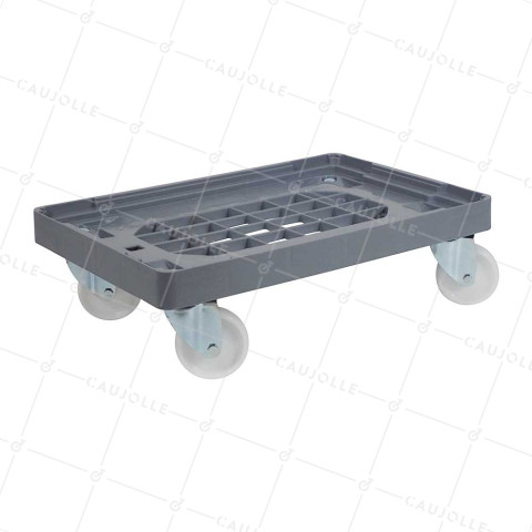 PLATEAU ROULANT POUR BAC PLASTIQUE TAILLE XL ET M CHARGE 160 KG • Caujolle