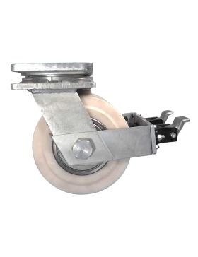 ROULETTE PIVOTANTE A FREIN EN NYLON DIAMÈTRE 250 MM CHARGE 7500 KG - STEC NYLON DOUBLE 250 PAF