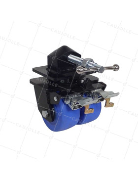Castor OF BLUE NYLON CONTAINER DOUBLE 152 MM LOAD 5000 KG • Caujolle