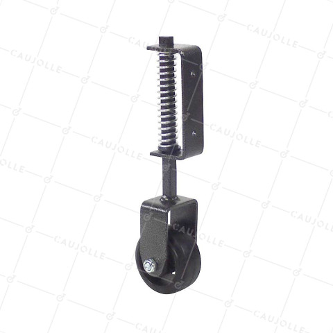 Castor OF REINFORCED GATE WITH SPRING DIAMETER 100 MM LOAD 15KG TO 30KG WITH 27 MM OF VERTICAL TRAVEL • Caujolle