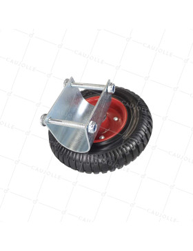 ROUES DE BARRIERE FIXE MONO ROUE DIAMETRE 200 MM CHARGE 150 KG POUR TUBES DE 40 A 50 MM