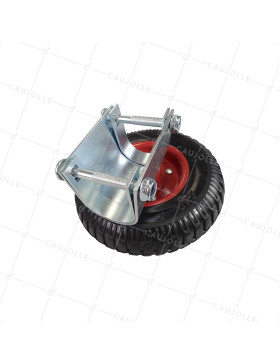 ROUES DE BARRIERE FIXE MONO ROUE DIAMETRE 200 MM CHARGE 150 KG POUR TUBES DE 40 A 50 MM
