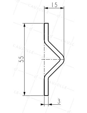 CARTON DE 5 RAILS A VISSER EN ACIER GALVANISÉ FORTE EPAISSEUR 3 MM GORGE V / 2 METRES