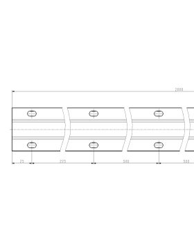 CARTON DE 5 RAILS DE 2 METRES A VISSER EN ACIER GALVANISÉ FORTE EPAISSEUR 3 MM GORGE RONDE DE 19 MM