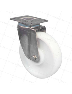Castor IN 304 STAINLESS STEEL DIAMETER 200 MM LOAD 1000 KG - STAINLESS STEEL PIV RENF 200 • Caujolle