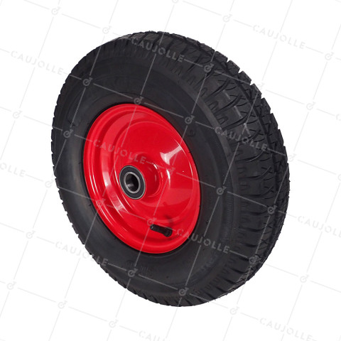 ROUE DE MACHINE AGRICOLE RENFORCÉE 6 PLIS DIAMÈTRE 400MM CHARGE 330KG AXE 25MM BILLES - S2600B25 6PR • Caujolle