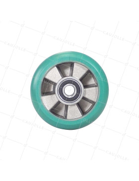 ROUE INDUSTRIELLE EN ELASTHANE SOUPLE DIAMÈTRE 160 MM CHARGE 550 KG AXE 20 MM - S2016 160
