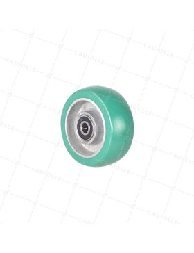 ROUE INDUSTRIELLE POLYURETHANE SOUPLE DIAMÈTRE 100 MM CHARGE 250 KG AXE 12 MM - S2016 100 RB12 • Caujolle