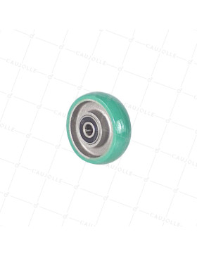 ROUE INDUSTRIELLE EN ELASTHANE SOUPLE DIAMÈTRE 80 MM CHARGE 200 KG AXE 12 MM - S2016 80 RB12 • Caujolle