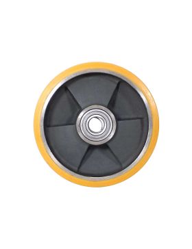 ROUE INDUSTRIELLE DE MANUTENTION EN FONTE ET POLYURÉTHANE DIAMÈTRE 200MM CHARGE 1000 KG MOYEU 45MM AXE 25 MM - SFPU 200/45 LM45 