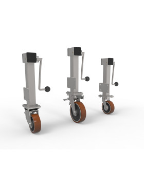 ROULETTE ESCAMOTABLE AVEC MANIVELLE A DEBATTEMENT DE 20 CM DIAMETRE 150 MM CHARGE 750 KG