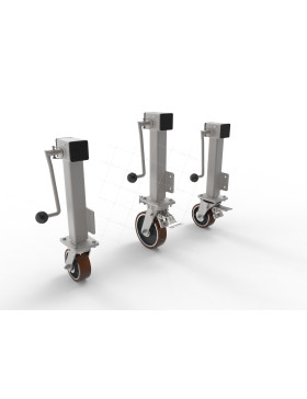 ROULETTE ESCAMOTABLE AVEC MANIVELLE A DEBATTEMENT DE 20 CM DIAMETRE 150 MM CHARGE 750 KG