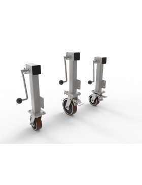 ROULETTE ESCAMOTABLE AVEC MANIVELLE A DEBATTEMENT DE 20 CM DIAMETRE 150 MM CHARGE 750 KG
