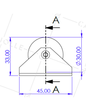 LINEAR GUIDING ROLLER CORROSION-RESISTANT DIAMETER 30 MM LOAD 100 KG - S86 30 INOX 304
