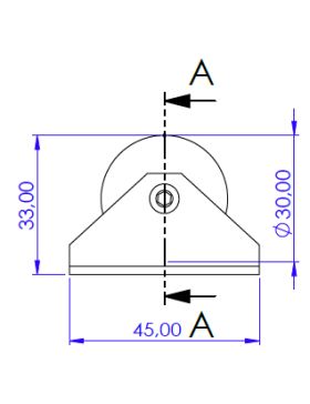 ROULETTE DE GUIDAGE LINEAIRE INSENSIBLE A LA CORROSION DIAMETRE 30 MM CHARGE 100 KG - S86 30 INOX 304