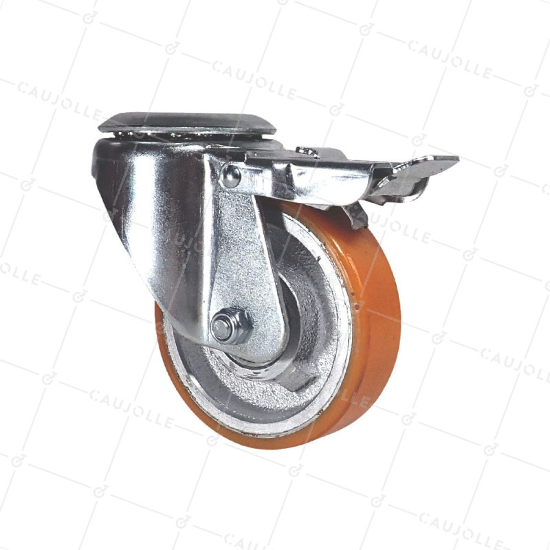 Castor OF CAR JACK DIAMETER 100 MM WITH BRAKE LOAD 250 KG - S74 O 100 SFPU AF