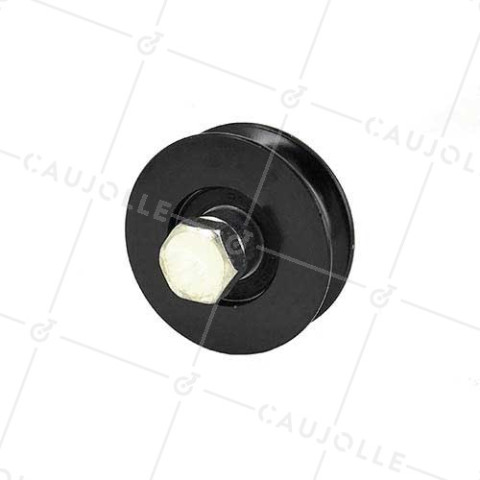 ROUE DE PORTAIL COULISSANT NOIRE RÉSISTANTE À GORGE RONDE DIAMÈTRE 70 MM POUR RAIL ROND DE 16 MM CHARGE 600KG - GAGR70N • Caujolle