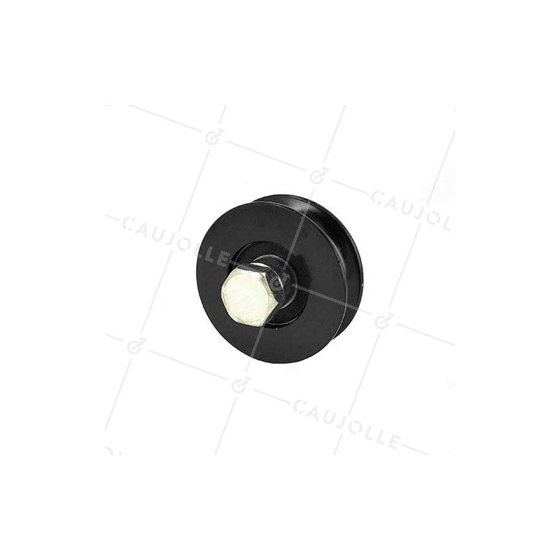 ROUE DE PORTAIL COULISSANT NOIRE RÉSISTANTE À GORGE RONDE DIAMÈTRE 70 MM POUR RAIL ROND DE 16 MM CHARGE 600KG - GAGR70N