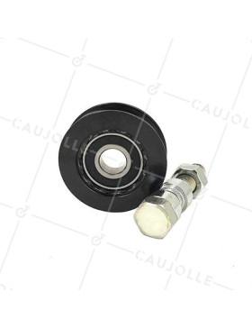 ROUE DE PORTAIL COULISSANT NOIRE RÉSISTANTE À GORGE RONDE DIAMÈTRE 70 MM POUR RAIL ROND DE 16 MM CHARGE 600KG - GAGR70N