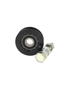 ROUE DE PORTAIL COULISSANT NOIRE RÉSISTANTE À GORGE RONDE DIAMÈTRE 70 MM POUR RAIL ROND DE 16 MM CHARGE 600KG - GAGR70N
