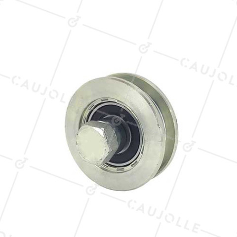 DOOR ROLLER WHEEL SQUARE GROOVE DIAMETER 70 MM FOR SQUARE 12 MM RAIL MAX LOAD 600 KG BORE 14 MM • Caujolle