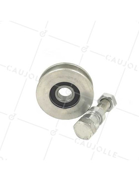 ROUE DE PORTAIL À GORGE CARRÉE DIAMÈTRE 70 MM POUR RAIL CARRÉ DE 12 MM CHARGE 600 KG AXE 14 MM - GAGC70