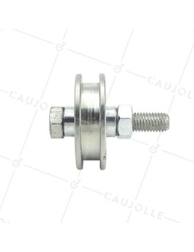 ROUE DE PORTAIL À GORGE CARRÉE DIAMÈTRE 70 MM POUR RAIL CARRÉ DE 12 MM CHARGE 600 KG AXE 14 MM - GAGC70