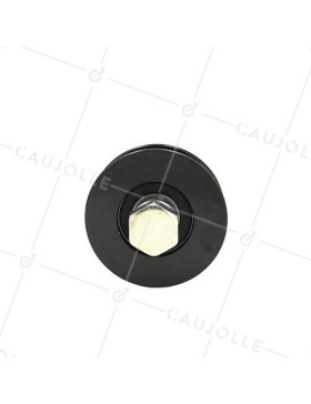 BLACK EXTREMELY ROBUST ROLLER WHEEL FOR SLIDING DOOR WITH ROUND GROOVE DIAMETER 70 MM FOR A ROUND 16 MM RAIL AND MAX LOAD OF 600