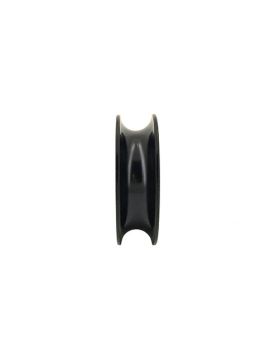 BLACK EXTREMELY ROBUST ROLLER WHEEL FOR SLIDING DOOR WITH ROUND GROOVE DIAMETER 70 MM FOR A ROUND 16 MM RAIL AND MAX LOAD OF 600