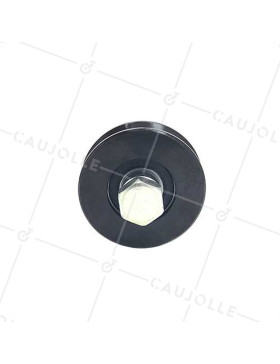 ROUE DE PORTAIL COULISSANT NOIRE RÉSISTANTE À GORGE Y DIAMÈTRE 70 MM POUR RAIL TRIANGULAIRE CHARGE 600 KG AXE 14 MM - GAGY70N