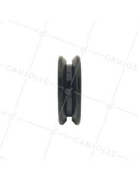 BLACK EXTREMELY ROBUST ROLLER WHEEL FOR SLIDING DOOR WITH Y GROOVE DIAMETER 70 MM FOR A TRIANGULAR RAIL AND MAX LOAD 600 KG BORE