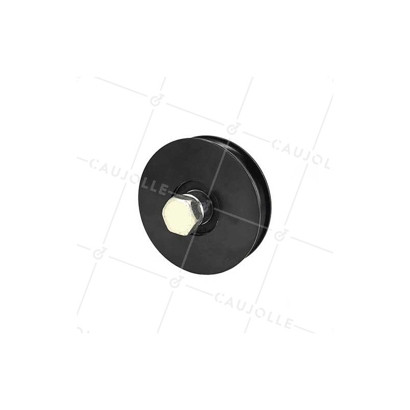 BLACK EXTREMELY ROBUST ROLLER WHEEL FOR SLIDING DOOR WITH ROUND GROOVE DIAMETER 90 MM FOR A ROUND 16 MM RAIL AND MAX LOAD OF 600
