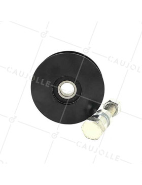 ROUE DE PORTAIL COULISSANT NOIRE RÉSISTANTE À GORGE RONDE DIAMÈTRE 90 MM POUR RAIL ROND DE 16 MM CHARGE 600 KG - GAGR90N
