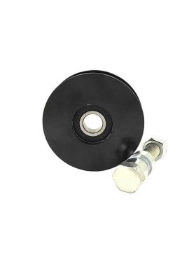 BLACK EXTREMELY ROBUST ROLLER WHEEL FOR SLIDING DOOR WITH ROUND GROOVE DIAMETER 90 MM FOR A ROUND 16 MM RAIL AND MAX LOAD OF 600