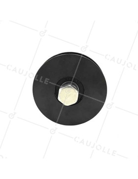 ROUE DE PORTAIL COULISSANT NOIRE RÉSISTANTE À GORGE RONDE DIAMÈTRE 90 MM POUR RAIL ROND DE 16 MM CHARGE 600 KG - GAGR90N