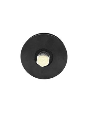 BLACK EXTREMELY ROBUST ROLLER WHEEL FOR SLIDING DOOR WITH ROUND GROOVE DIAMETER 90 MM FOR A ROUND 16 MM RAIL AND MAX LOAD OF 600