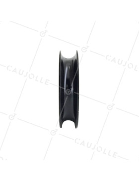 ROUE DE PORTAIL COULISSANT NOIRE RÉSISTANTE À GORGE RONDE DIAMÈTRE 90 MM POUR RAIL ROND DE 16 MM CHARGE 600 KG - GAGR90N